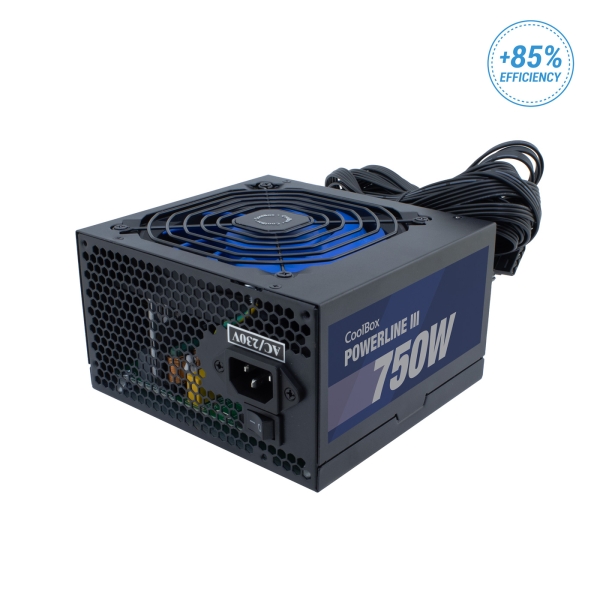 Coolbox PowerLine III 750W Alimentatore 750W ATX 12V V2.31 - PFC attivo - Ventola da 120 mm