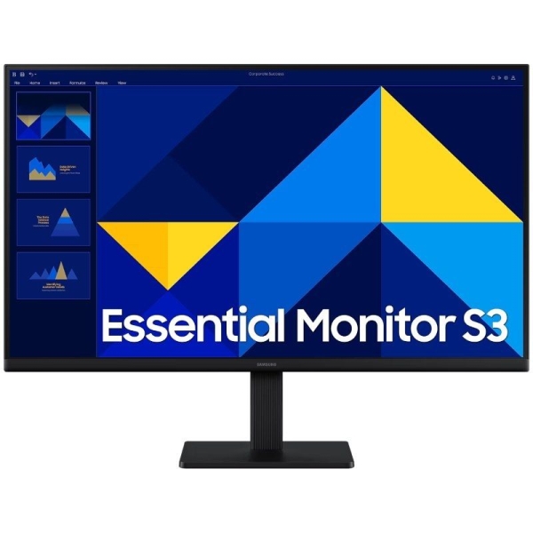 Samsung Essential S3 Monitor LCD IPS FullHD 1080p 100Hz da 27" - Risposta 5 ms - Angolo di visione 178° - HDMI - VESA 100x100 mm