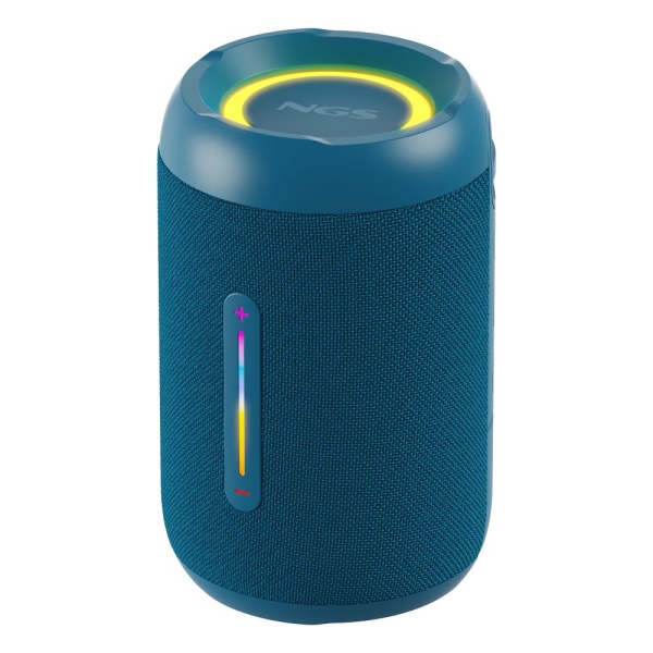 NGS Roller Furia 2 Tiny Altoparlante Bluetooth 20W TWS - Illuminazione LED - Autonomia fino a 7 ore - Resistenza all'acqua IPX7 - Colore Blu