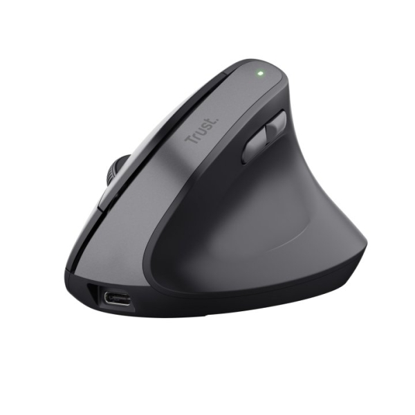 Trust Bayo II Mouse wireless USB - Tecnologia Silent Click - 6 pulsanti - Ricaricabile per USB-C - Colore Nero