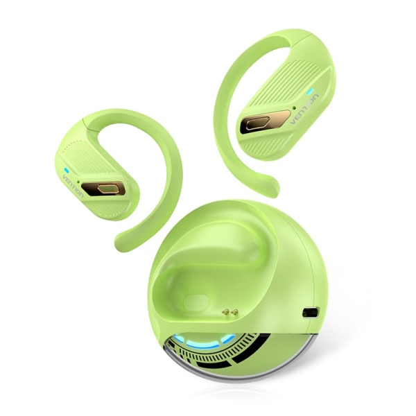 Vention OpenBeat O12 Auricolari Bluetooth 5.4 con custodia di ricarica - True Wireless - Open Ear - 7 ore di autonomia - Colore verde