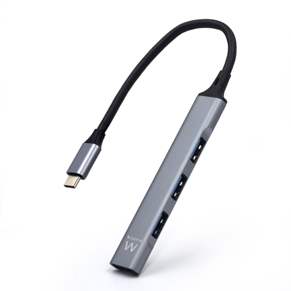 Ewent EW1145 Hub USB Type-C - 1 porta USB 3.2 e 3 porte USB 2.0 - Design comp...