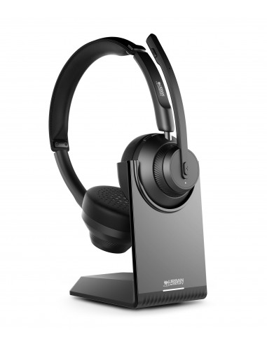 Urban Factory Movee Pro Cuffie Bluetooth 5.2 - Supporto di ricarica - Microfono con riduzione del rumore ambientale - Colore Nero