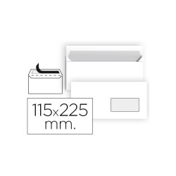 Confezione da 500 buste americane in carta offset da 90 g con finestra a destra - Misure 115x225 mm - Autoadesive con striscia in silicone - Colore Bianco
