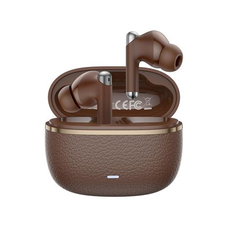 XO G33 Auricolari Bluetooth 5.4 - TWS - Cancellazione del rumore ENC+ANC - Custodia testurizzata - Controllo tattile - Colore marrone