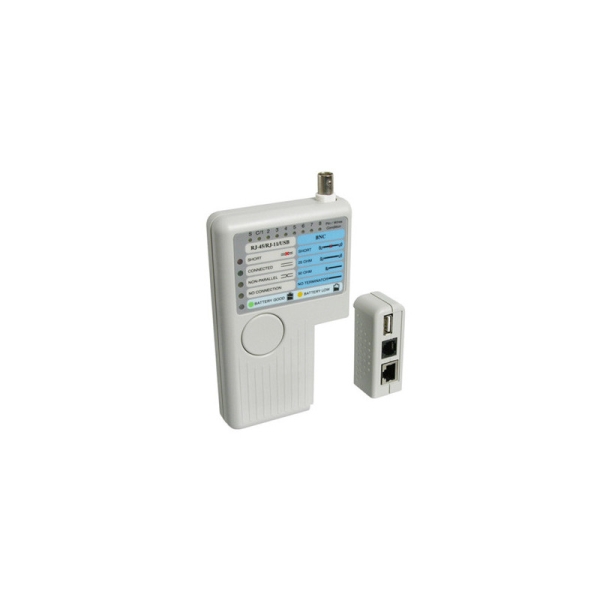 WP Tester per cavi RJ11 / BNC 12/45 e USB - Colore Grigio chiaro