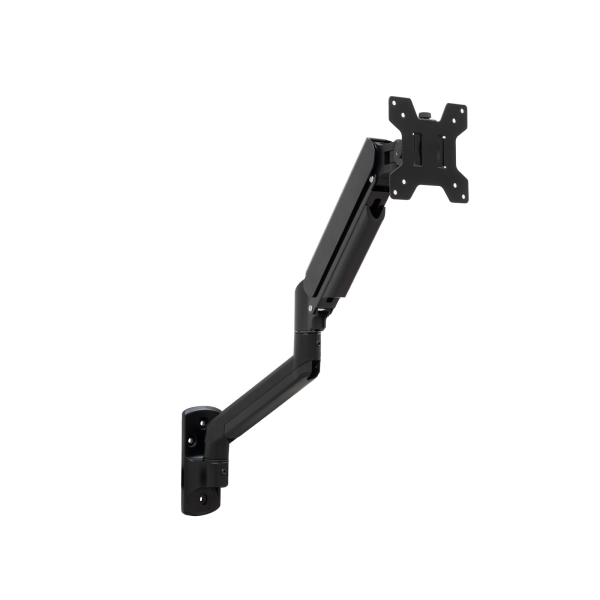 Tooq Supporto da parete con braccio articolato per monitor da 13"-34" - Pistone a gas - Girevole e inclinabile - Gestione cavi - Peso massimo 10 kg - VESA 100x100 - Colore Nero