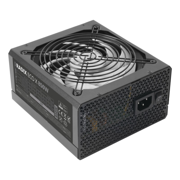 Tacens Radix Eco X 850 Alimentatore 850W ATX - PFC attivo - Ventola da 140 mm a 12 dB - 80 Plus Silver - 160x150x85 mm - Colore Nero