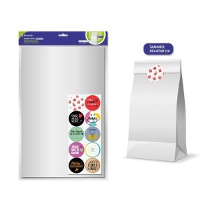 Bismark Confezione da 10 buste in carta Kraft da 50 g con 10 adesivi per la chiusura - Misure 30x47x8 cm - Ideale per regali - Colore Bianco