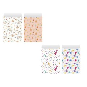 Bismark Confezione da 2 buste in carta kraft - Misure 25x40 cm - Ideale per regali - 4 disegni casuali