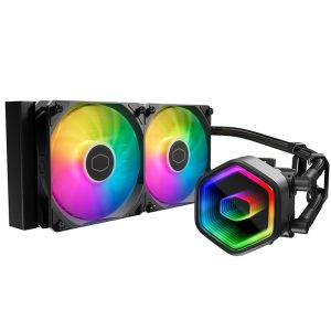 Cooler Master Masterliquid 240 Core II Lite ARGB Kit di raffreddamento a liquido - Ventole preinstallate - Tubi da 400 mm - Illuminazione Mirror Infinite - Colore Nero