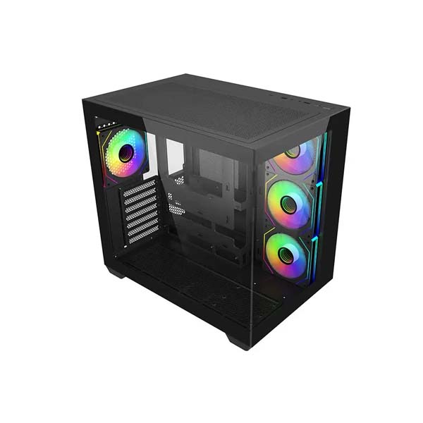 Cooler Master Elite 681 Case Mid-Tower ATX/MicroATX/Mini-ITX - 4 ventole da 120 mm RGB - Vista panoramica - Doppia camera - Audio - 2xUSB-A - 1xUSB-C - 520x344x440 mm - Colore Nero