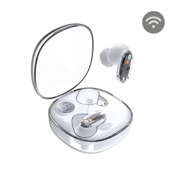 Mars Gaming MHIB2 Cuffie Bluetooth 5.4 - Microfono integrato - Autonomia fino a 7 ore - Indicatore LED - Semitrasparenti - 60x60x30 mm - Colore Bianco