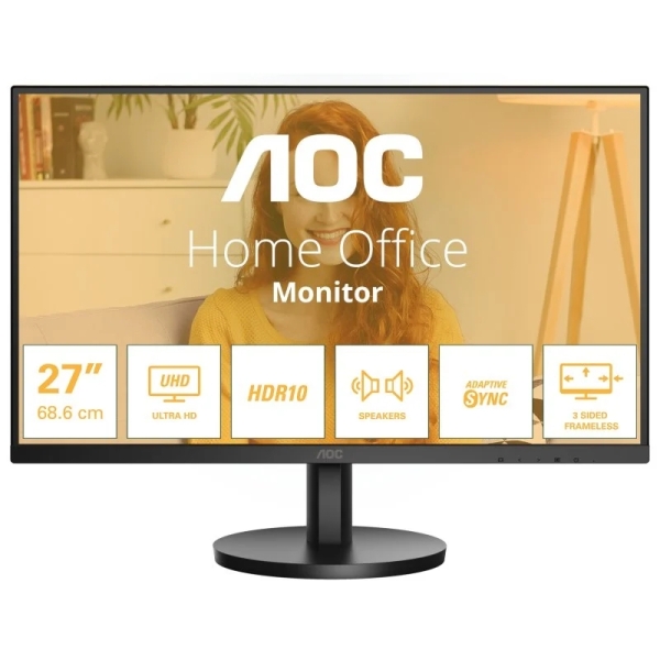 AOC U27B3A Monitor 27" LED IPS UHD 4K 60Hz HDR10 - Risposta 4ms - HDMI