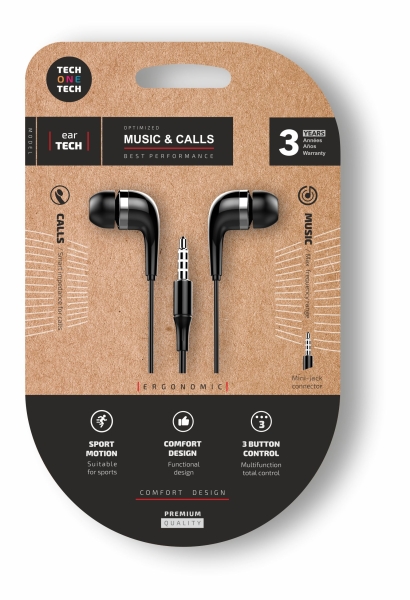 TechOneTech Soft EearTech Auricolari intraurali - Microfono integrato - Mini jack da 3