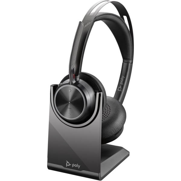 HP Poly Voyager Focus 2 MS Cuffie con microfono Bluetooth 5.1 - Cancellazione del rumore - Cuscinetti imbottiti - Autonomia fino a 40 ore - Controlli sul cavo - Colore Nero