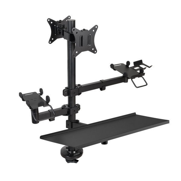 Tooq Supporto da tavolo per 2 monitor da 17"-32" + supporti per Stampante POS
