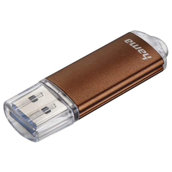 Hama Laeta Chiavetta USB 3.2 con cappuccio - 32 GB di capacità - 70 Mb/s di Trasferimento - Corpo in metallo - 60x18x9 mm - Colore marrone