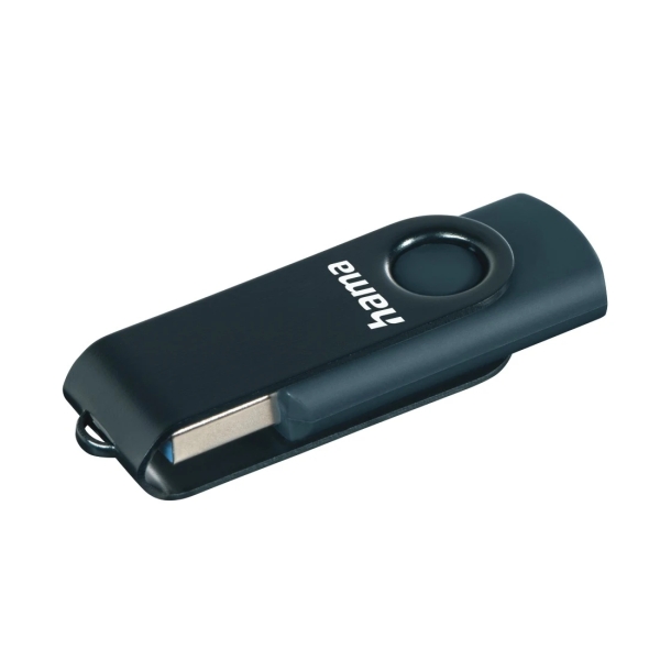 Hama Rotate Pendrive USB 3.0 - 128 GB di capacità - 90 Mb/s di Trasferimento - Tappo girevole - Corpo in metallo - Colore Blu