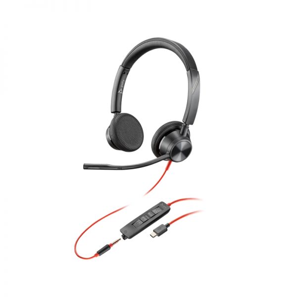 Cuffie HP Poly Blackwire 3225 con microfono - USB + jack da 3