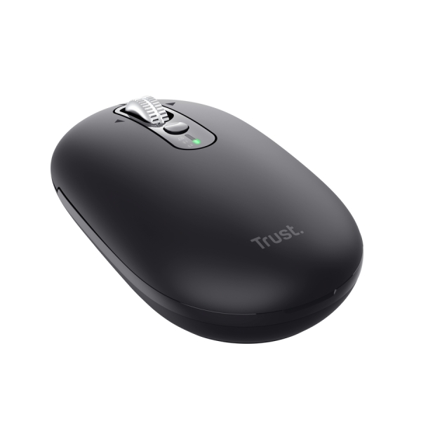 Trust Seron Mouse wireless - Regolabile fino a 3200 dpi - Bluetooth - Ricaricabile - Clic silenzioso - Ricevitore USB-C - Multipiattaforma - 31x62x111 mm - Colore Nero