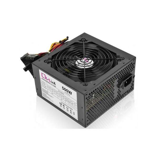 L-Link Alimentatore 500W - Silenzioso - Cavo di Alimentazione incluso - Ventola 12x12