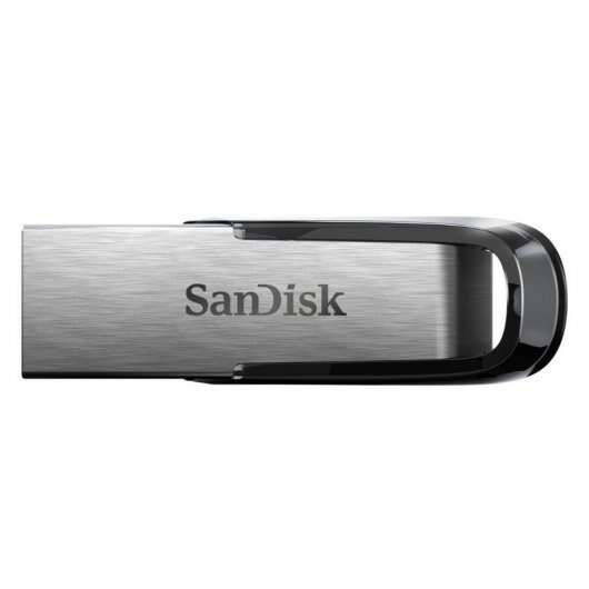 Chiavetta USB 3.0 SanDisk Ultra Flair da 64 GB - Senza cappuccio - Colore acciaio/Nero (pendrive)