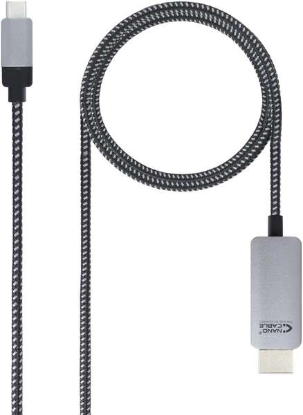 Cavo convertitore Nanocable da USB-C maschio a HDMI maschio da 3 m - Colore Nero/Argento