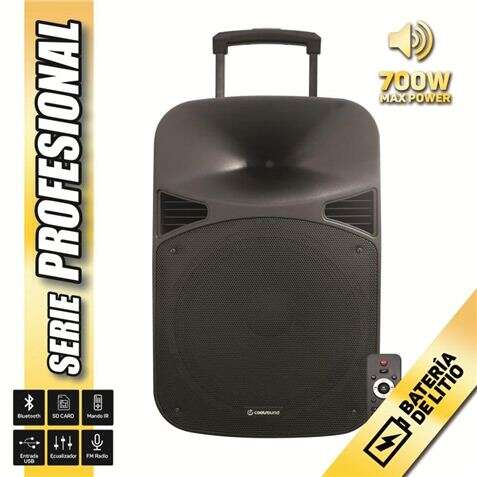 Coolsound Seriale Pro Altoparlante autoamplificato Bluetooth 15" 700W di potenza massima con batteria - USB