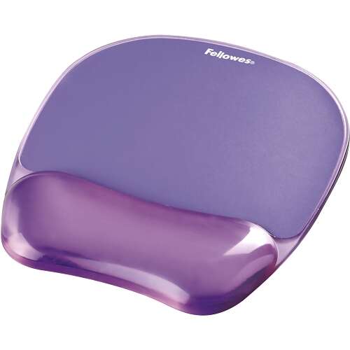 Fellowes Crystal Tappetino con poggiapolsi in gel - Resistente alle macchie - 20x23 cm - Colore viola