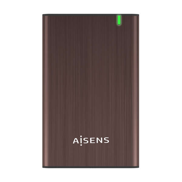 Aisens Box esterna da 2,5″ per dischi rigidi da 9,5 mm SATA I, II e III a USB 3.0/USB 3.1 GEN1 - Colore marrone