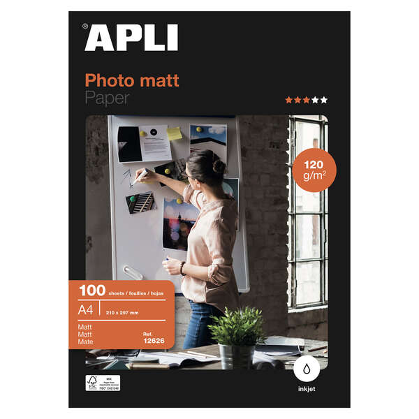 Apli Carta fotografica opaca A4 120 g 100 fogli