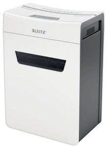 Leitz IQ Protect Premium 6M Distruggidocumenti manuale a microtaglio P-5 - Distrugge fino a 7 fogli alla volta - Ultra silenzioso - Cestino da 18 L - Colore: Bianco/Grigio