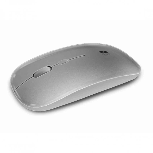 Mouse Subblim Dual Flat Mouse - Doppia connessione - Clic silenzioso - Batteria ricaricabile - Rotellina in silicone - Precisione 1600 DPI - Colore Grigio