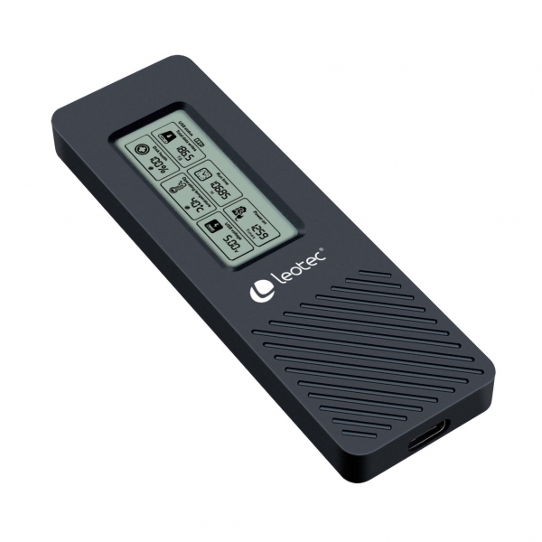 Leotec Box esterna per disco SSD M.2 NVMe - USB 3.2 Gen 2 - Pannello LCD Type-C - 10 Gbps