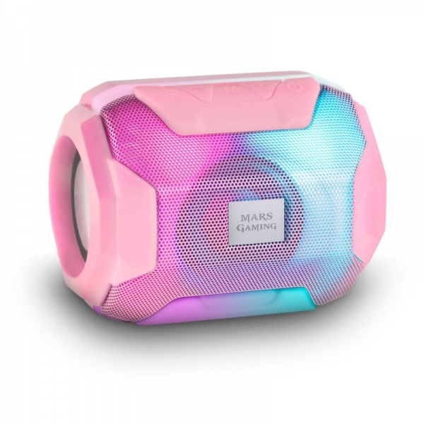 Altoparlante portatile Mars Gaming - Suono potente da 10 W - Ultra-BASS - Bluetooth 5.0 - 8 ore di autonomia - USB e MicroSD - Colore rosa