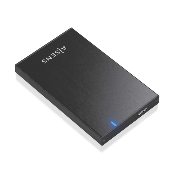 Aisens Box esterna da 2,5" ASE-2527B 9,5 mm SATA a USB 3.0/USB 3.1 GEN1 - Colore: Nero