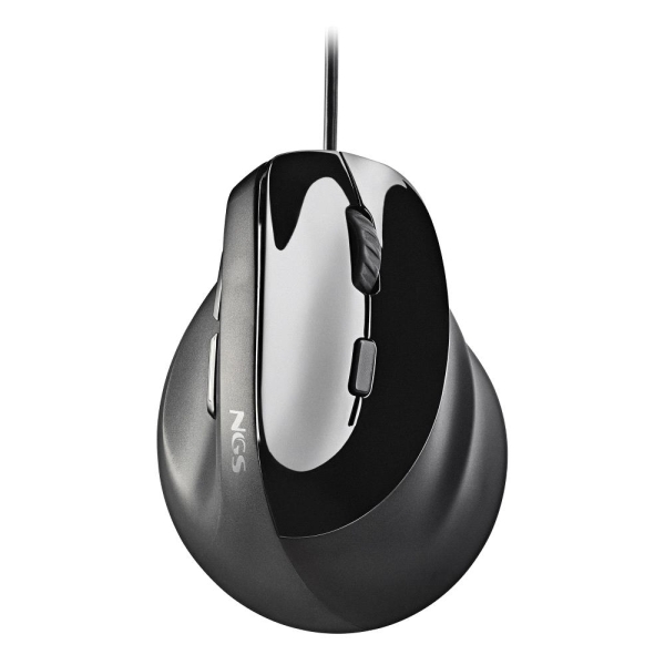 NGS Samsara Mouse ergonomico verticale laser 3200 dpi - 5 pulsanti - Silenzioso - Colore Nero