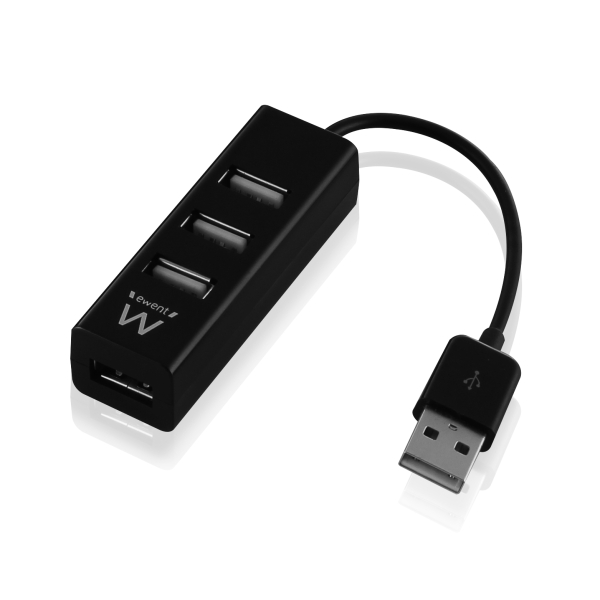 Hub USB 2.0 ad alta velocità Ewent - 4 porte USB-A - Colore Nero