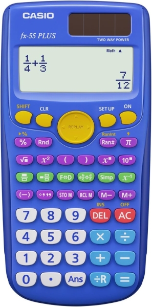 Casio FX-55 Plus Calcolatrice scientifica con display LCD a 12 cifre - 240 funzioni - Funzione potenza (quadrato)