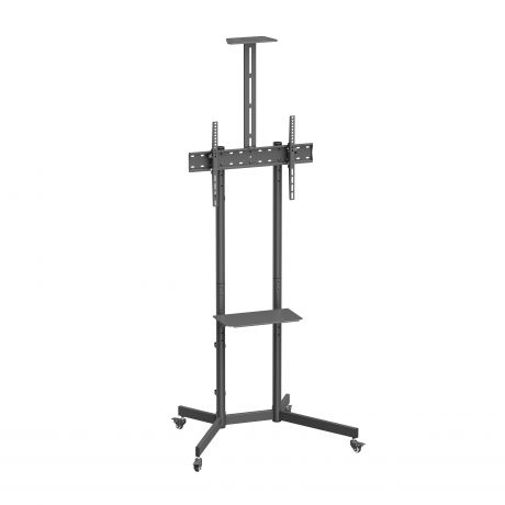 Ewent Supporto da pavimento con ruote per schermi da 37" a 70" - Blocco ruote - Ripiani - Peso max 50 kg - VESA 600 x 400 mm - Colore Nero