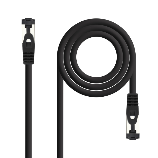 Cavo flessibile di collegamento di rete Nanocable Cat.8.1 2 GHz LSZH SSTP AWG26 - Lunghezza 7 m - Colore Nero