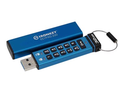 Kingston IronKey Keypad 200 Chiavetta USB Tipo C 32 GB - USB-C 3.2 Gen 1 Tipo A - XTS-AES - Velocità di lettura 145 MB/s - Velocità di scrittura 115 MB/s