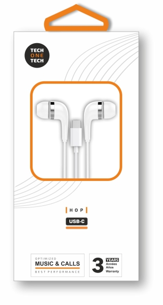 TechOneTech ear Tech Hop Auricolari intrauricolari USB-C - Microfono integrato - Cavo da 1