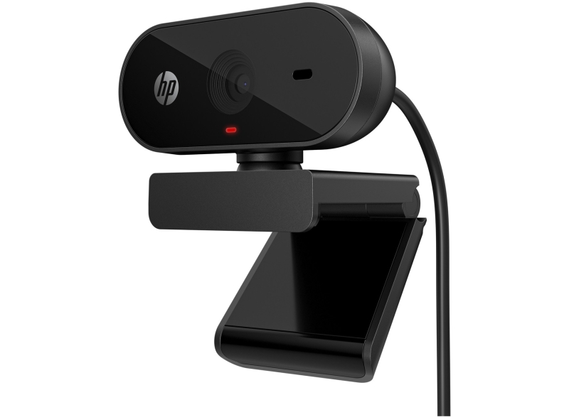 Webcam HP 325 Full HD 1080p - Grandangolo 66° - Microfono integrato - Regolazione automatica di luce e immagini - Rotazione a 360° e supporto per treppiede - USB‑A - Colore Nero