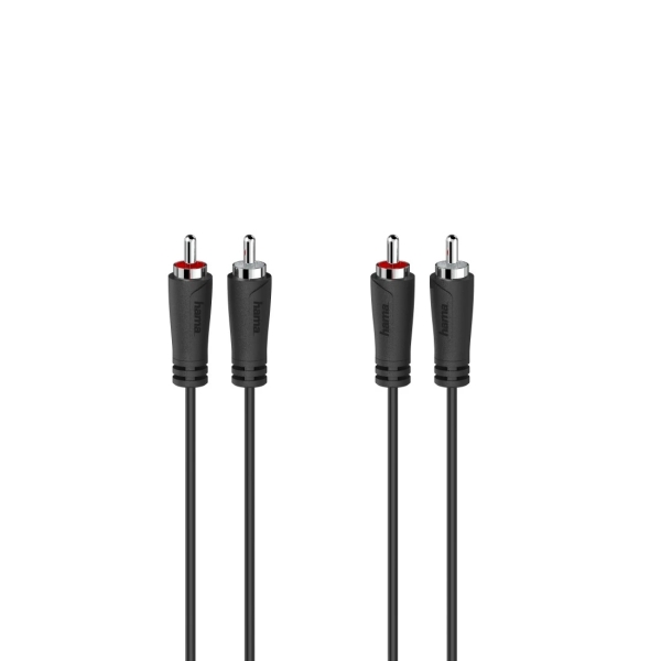 Cavo audio RCA Hama Essential - Lunghezza 3 m - Stereo - Doppio connettore Maschio - Colore Nero
