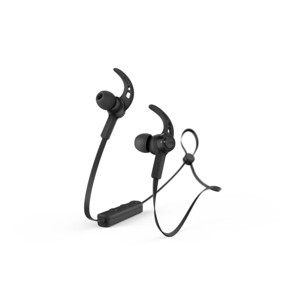 Hama Freedom Run II Auricolari sportivi - Bluetooth - Portata 10 m - Microfono omnidirezionale - Assistente vocale - Ricarica tramite USB-C - Colore: Nero