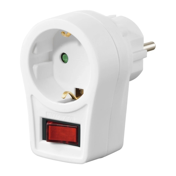 Hama Adattatore con Interruttore - Potenza massima 3680 W - Colore Bianco