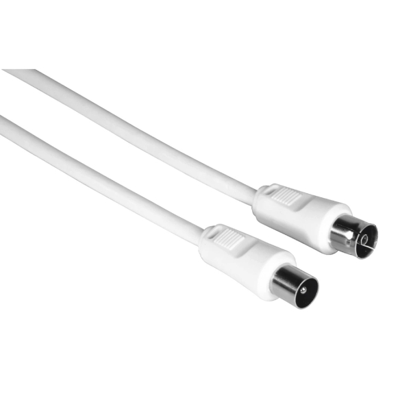 Cavo coassiale per antenna Hama Maschio/Femmina - Lunghezza 5 m - Schermatura 75 dB - Impedenza 75 Ω - Colore Bianco