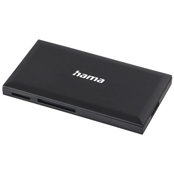 Lettore di schede Hama - CompactFlash - Compatibile con SD - Micro-SD - Connessione USB-A - 90,3 x 9 x 50,3 mm - Colore Nero